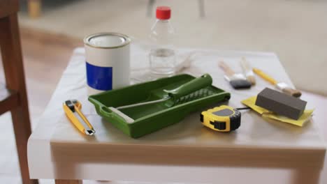 Tools-for-Repair-and-Home-Improvement-on-Table.repair,-diy-and-home-improvement-concept--different-tools-on-table