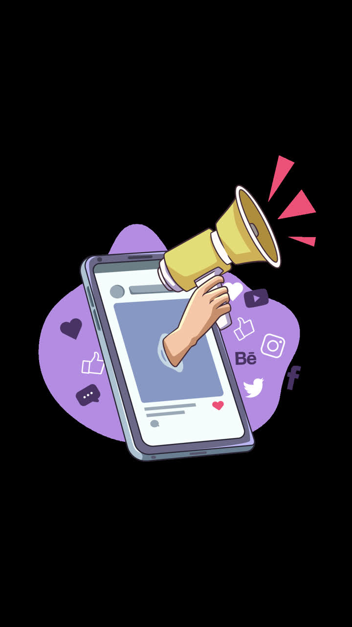 Ilustración de marketing en redes sociales