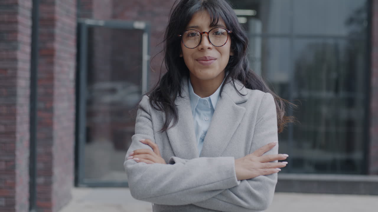 Confident Businesswoman Outside Office Building