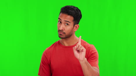 Face,-green-screen-and-man-with-no