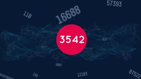 animation of numbers changing, dna strand spinning and data processing