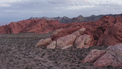 Point-of-interest-Aerial-revealing-shot-of-the-landscape-at-Red-Sandstone-in-Nevada