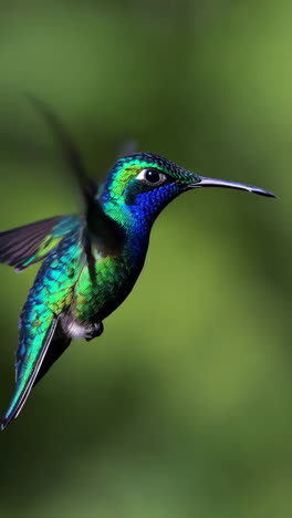 vibrant hummingbird in flight