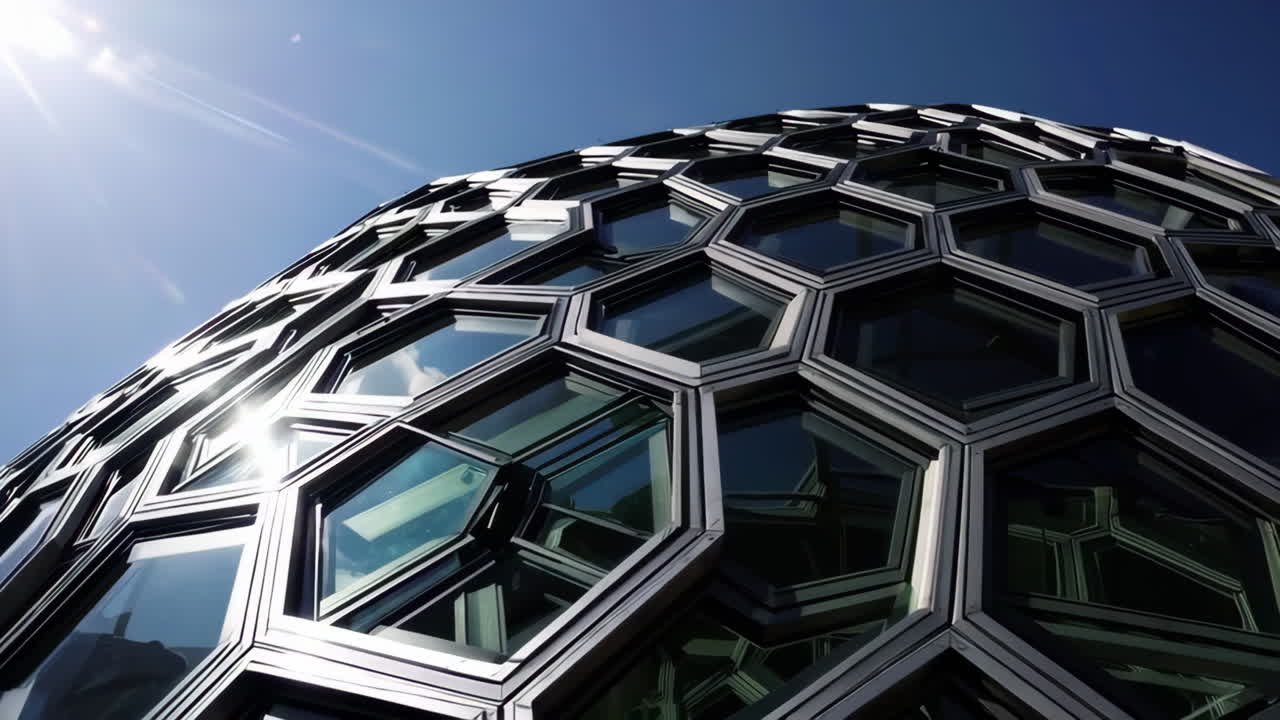 Modern Building with Hexagonal Glass Facade