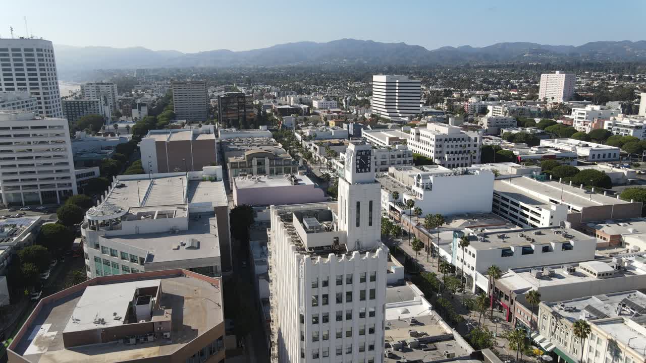 санта-моника калифорния город аэрофотосъемка