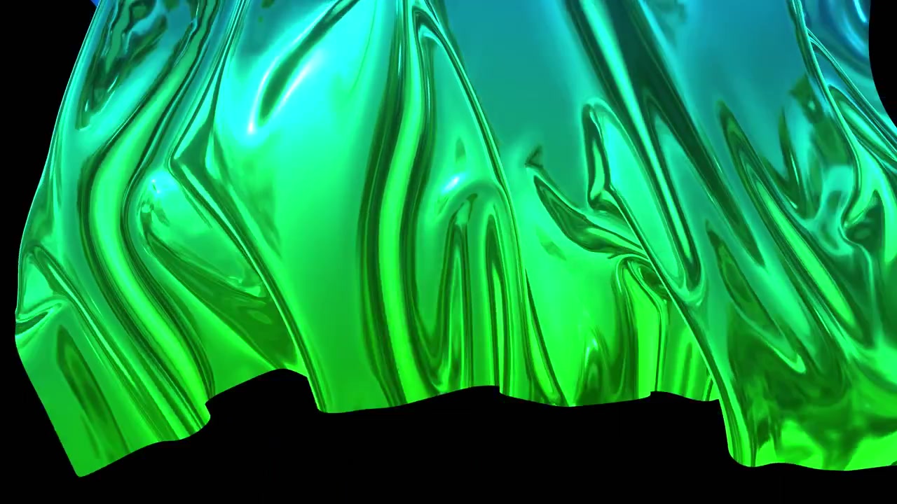 Foil with blue green gradient flies off the screen. 4k fabric transition or pulling off screen metallic foil. Use luma matte as an alpha channel for a festive appearance on the screen. 1