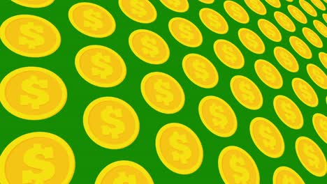 el patrón de la moneda de oro animación de fondo de cerca.