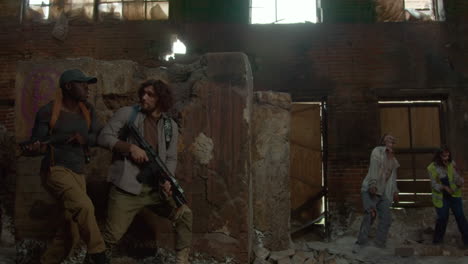 Men-shooting-zombies-in-an-abandoned-building