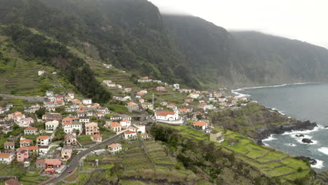 aerial view of a coastal town on madeira island, portugal