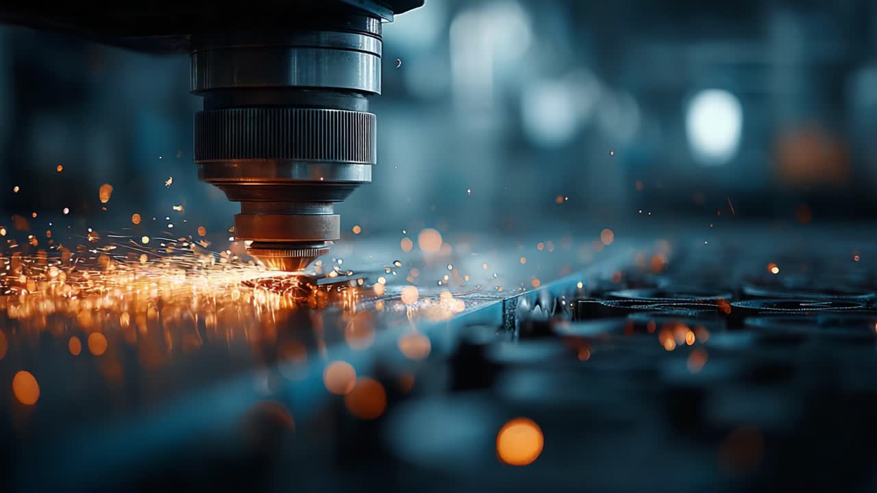 High-Precision Laser Cutting in Action: Capturing the Sparks and Dynamic Process of Industrial Fabrication and Materials Processing