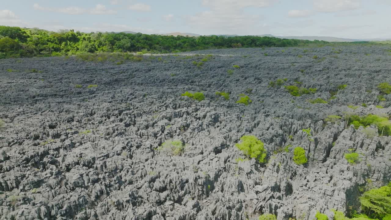 rocas tsingy ankarana en la isla de madagascar - disparo de avión no tripulado