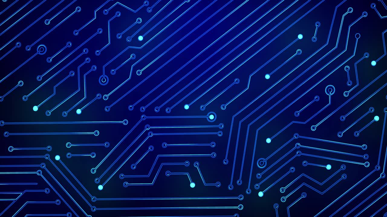 4k digital technology background with technology line light effects animation circuit board