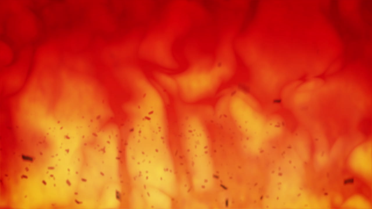 animación de chispas y fuego ardiente en halloween