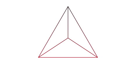 red circular animations form over triangles in a digital movement concept video.