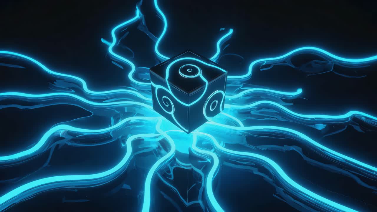 Abstract Glowing Cube