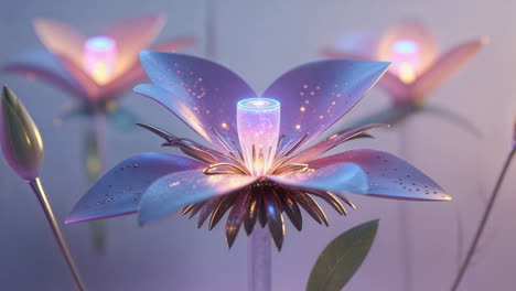 glowing blue futuristic flower