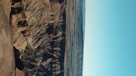 Aerial-Vertical-Shot-Fish-River-Canyon-in-Namibia,-Africa