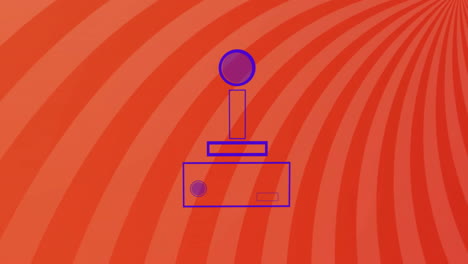 animación del gamepad sobre líneas en fondo rojo