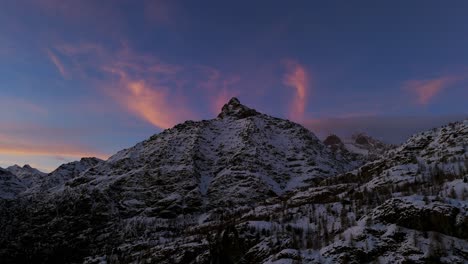 majestic peak of stunning valmalenco dolomites mountains at sunset in valtellina, italy