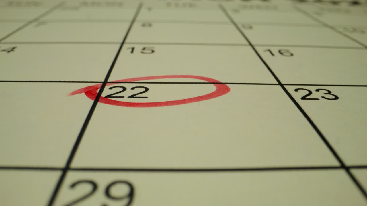 fecha marcada en el calendario