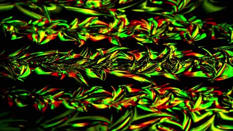 abstract psychedelic green red gold metallic fluid wave pattern texture