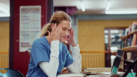 a healthcare worker in a library