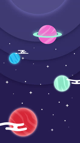 motion graphic of colorful galaxy background with flat design