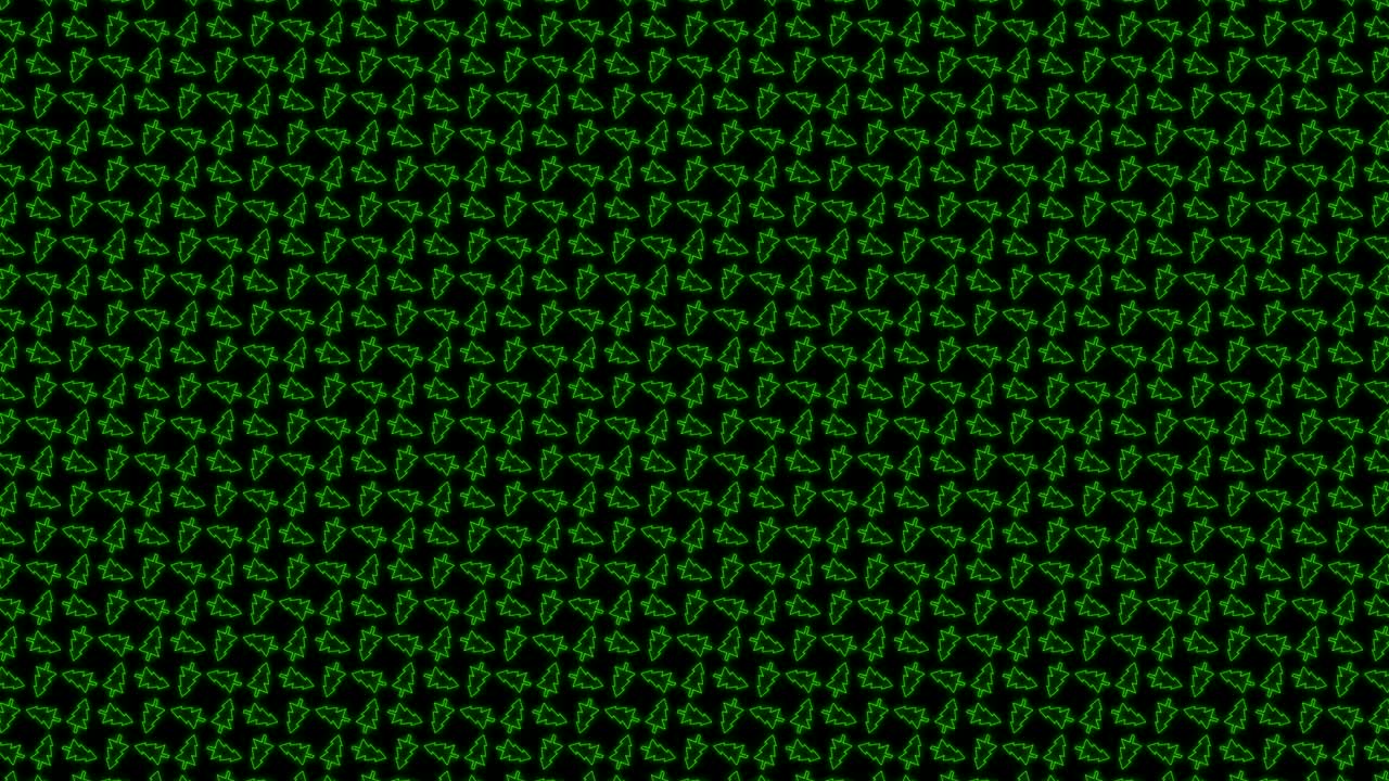 patrón de animación de fondo de mosaico de árbol de navidad en verde brillante y negro