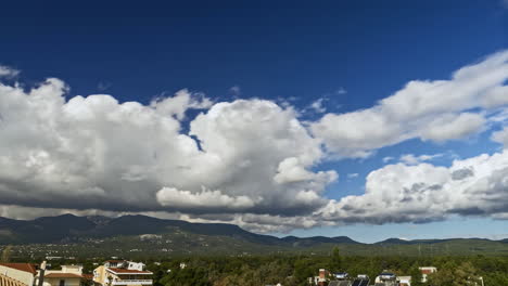 Time-lapse-footage-of-Parnitha-mountain,-Greece-on-a-cloudy-day