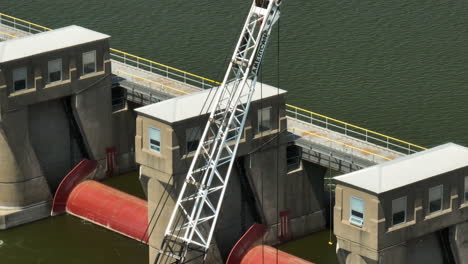 Crane Boom On Mississippi River At Lock And Dam No