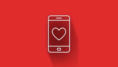 diseño de icono de sombra larga aislado en fondo rojo. contorno de icono web. gráficos en movimiento.