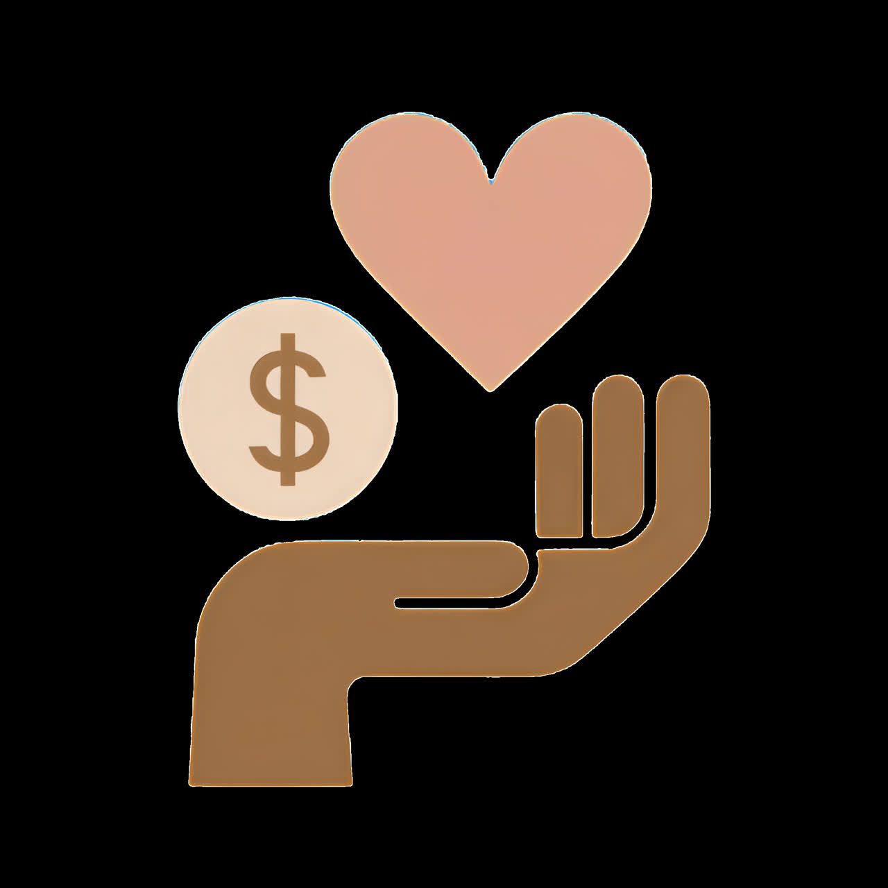 Charity, love, donation, giving, care animation isolated asset, transparent 4K video, alpha channel