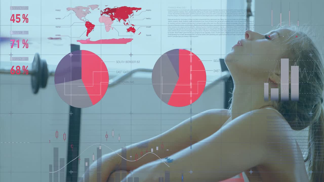 procesamiento de datos estadísticos contra el descanso del boxeador femenino
