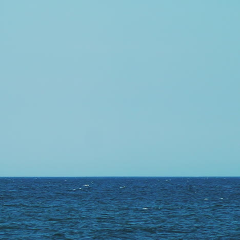 a sailboat, yacht on the horizon in the sea. horizon of the sea. blue water and sky
