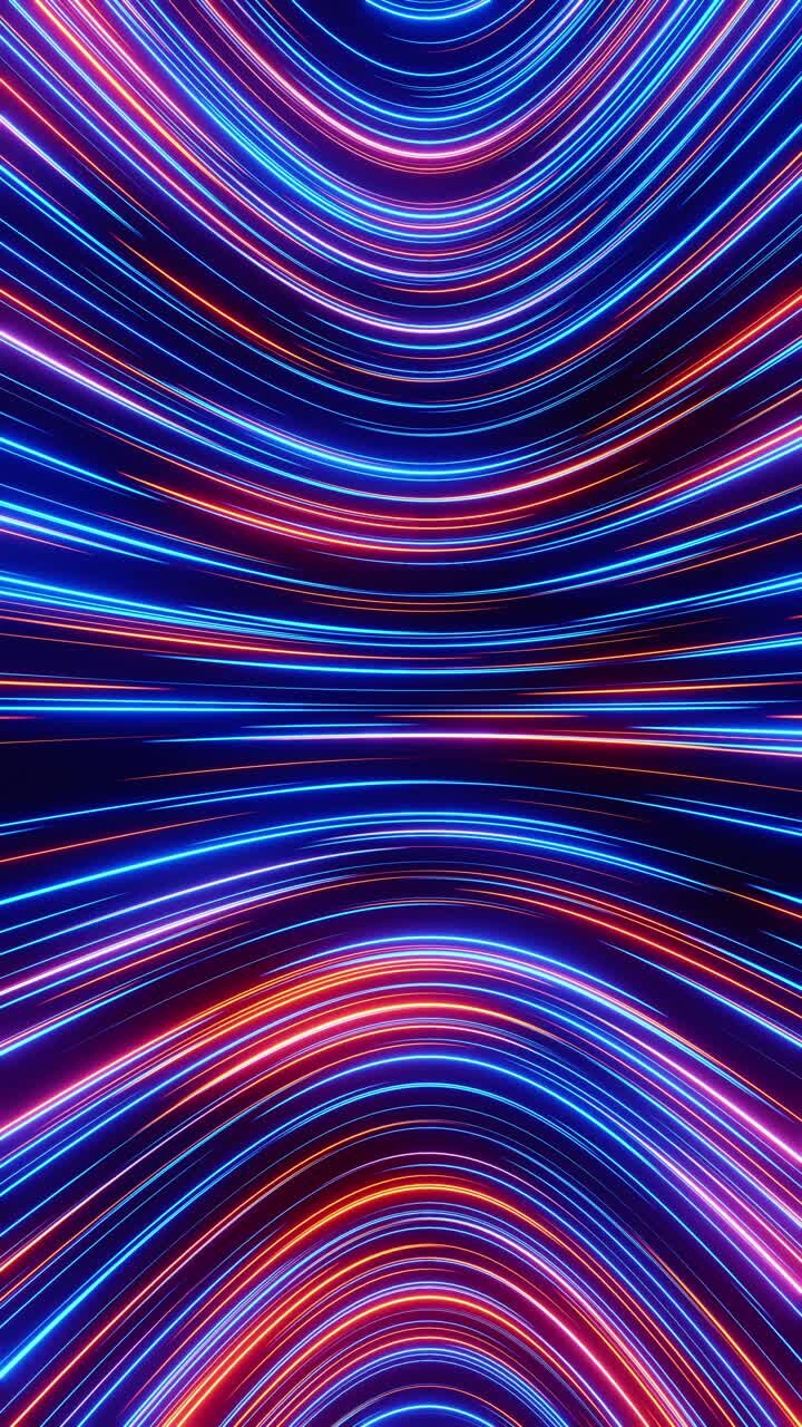 Very colorful background with lines of light in the middle. Vertical looped animation