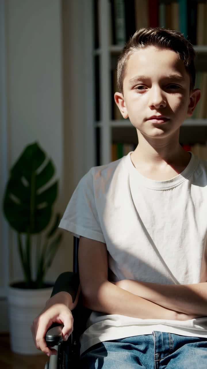 Young Boy in Wheelchair