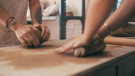 you say kneading, potters say wedging