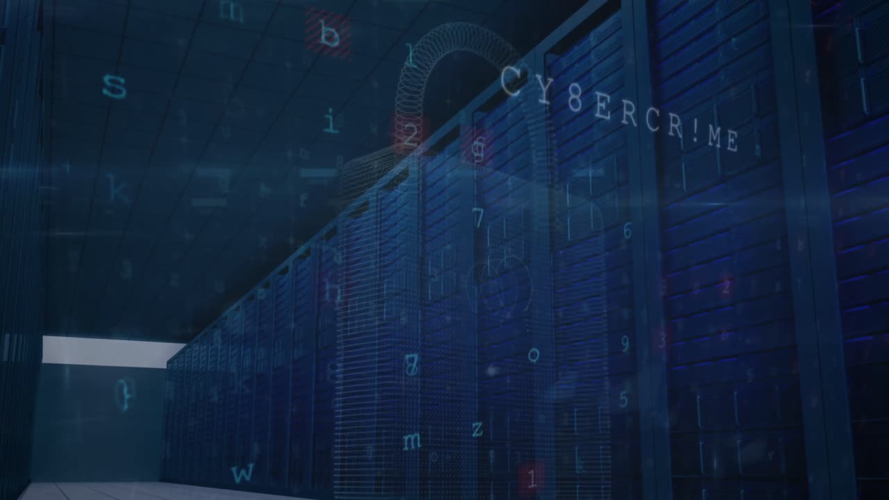 Animation of data processing over server room