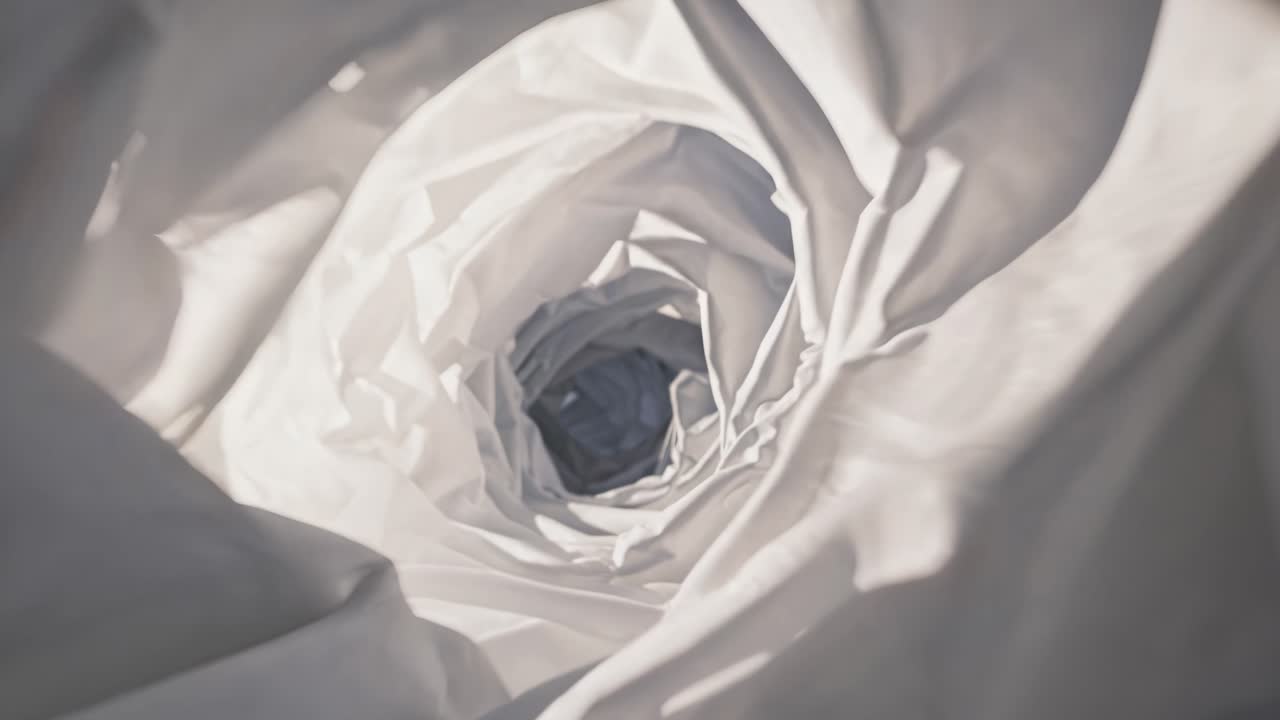 Abstract White Fabric Tunnel