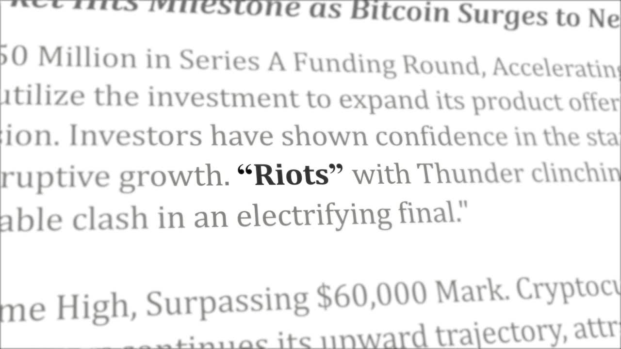 폭동 뉴스 헤드라인은 다른 기사에서