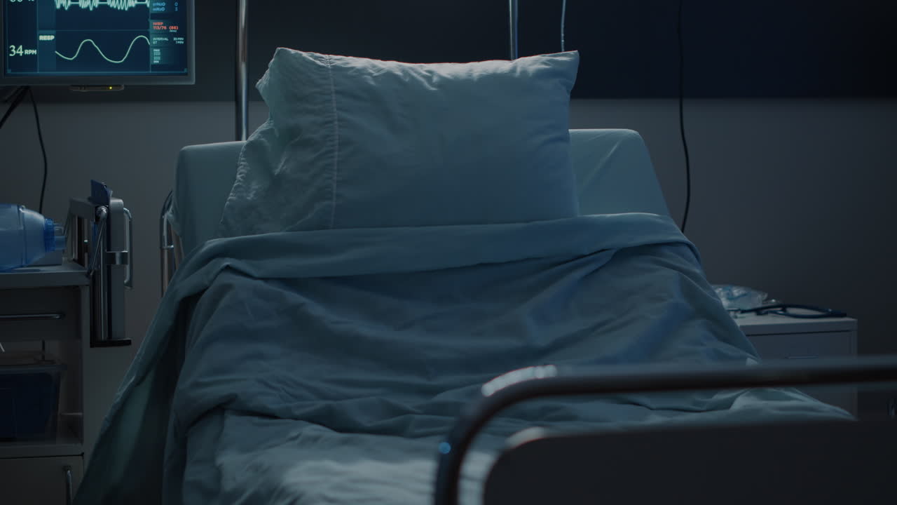 Empty hospital ward prepared for patient healthcare