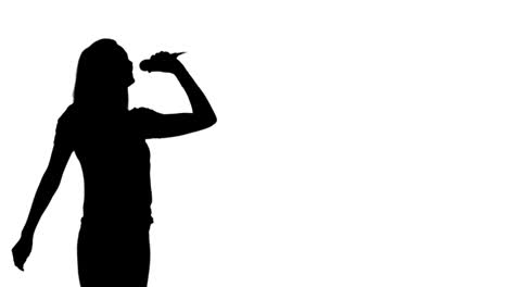 Animation-of-a-woman-silhouette-singing
