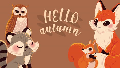 hello autumn lettering animation