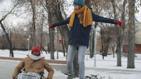 couple in winter park