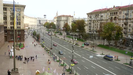 street scene in a european city