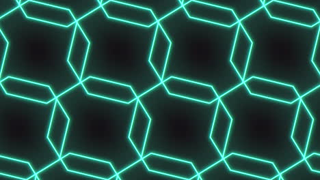 patrón de hexágonos de neón sin costura en el degradado negro