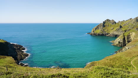 coastal landscape with bay and mountains