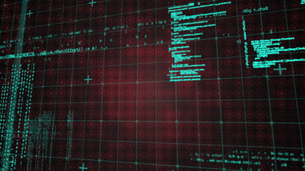 animación del procesamiento de datos sobre un fondo negro