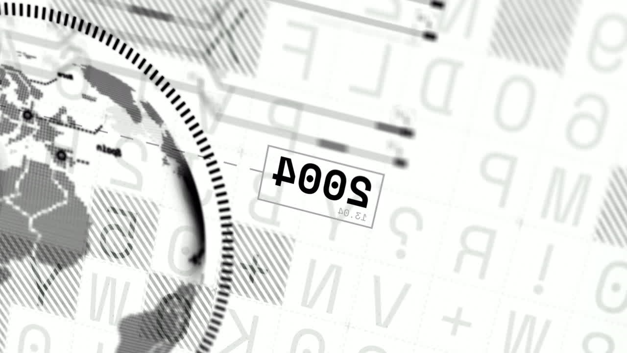 animación del globo sobre el procesamiento de datos sobre fondo blanco