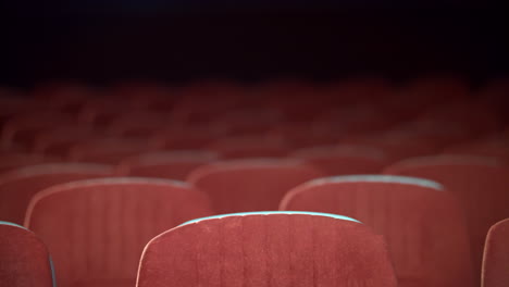 empty movie theater auditorium with seats. rows of void seats in cinema